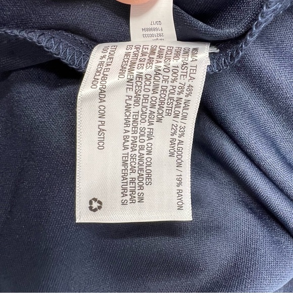 Xhilaration Lace short sleeve Romper navy blue size Large - Picture 11 of 15